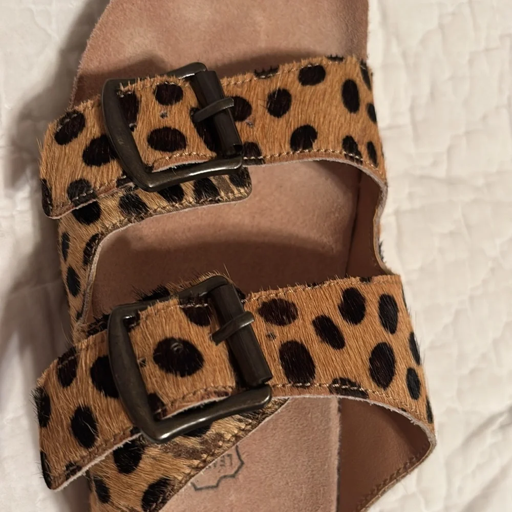 Myra‎ Bag Leopard Print Sandals - Tan and Black